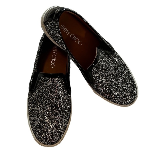 Jimmy Choo Glitter Demi Skate Sneakers Slip Ons Loafers 10 WhimsyGoth Rare - Picture 5 of 15